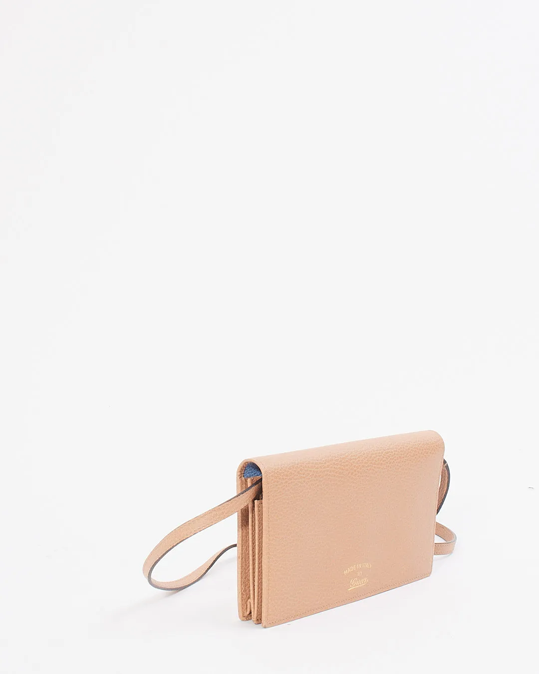 Gucci Beige Leather Swing Wallet On Chain