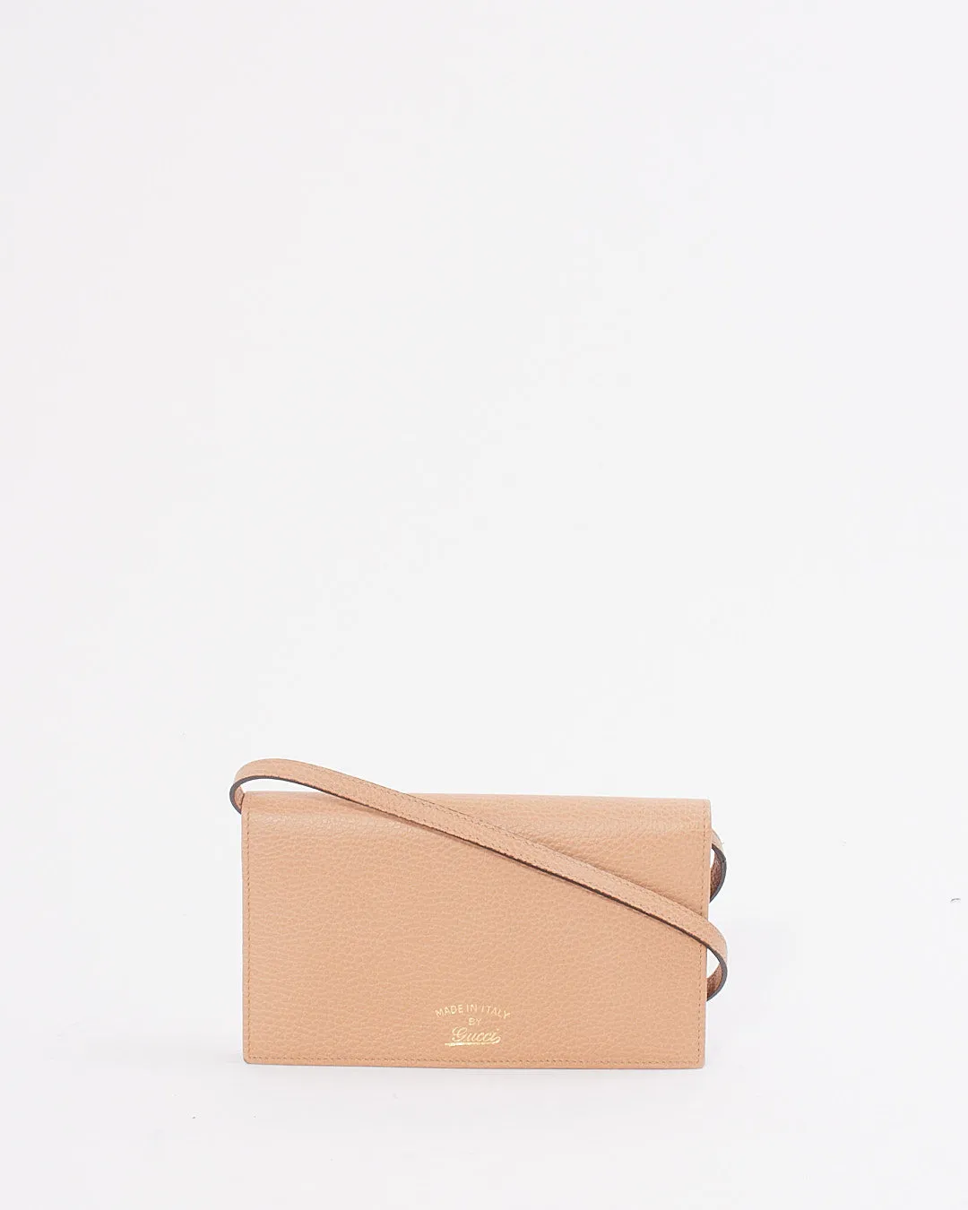Gucci Beige Leather Swing Wallet On Chain