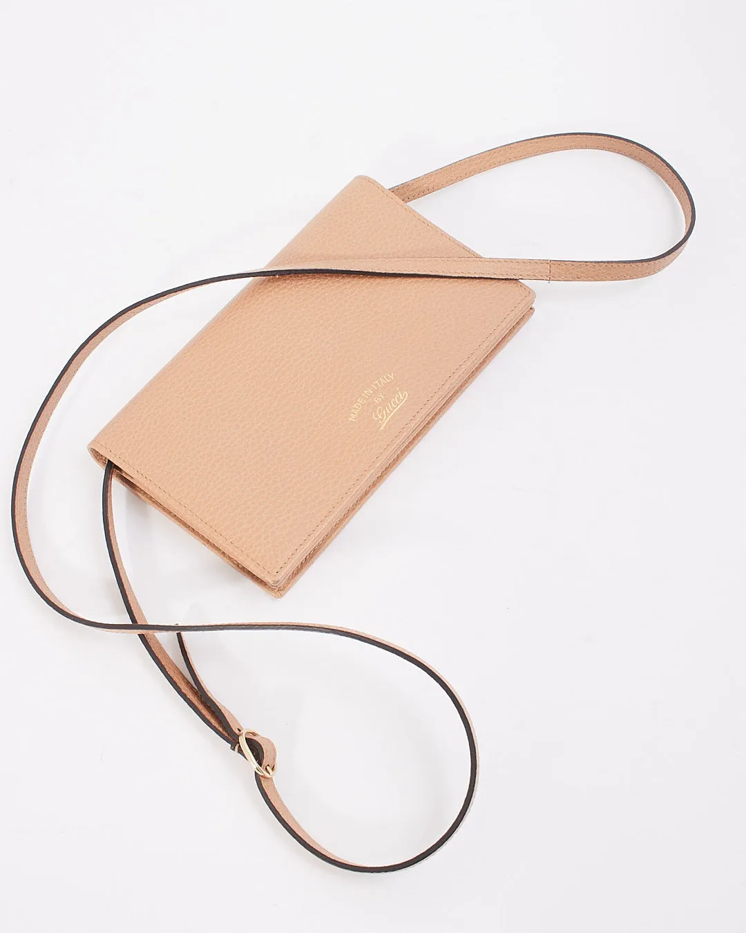 Gucci Beige Leather Swing Wallet On Chain