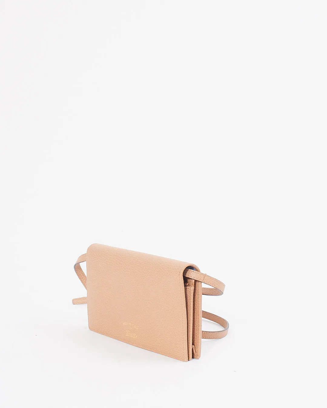 Gucci Beige Leather Swing Wallet On Chain