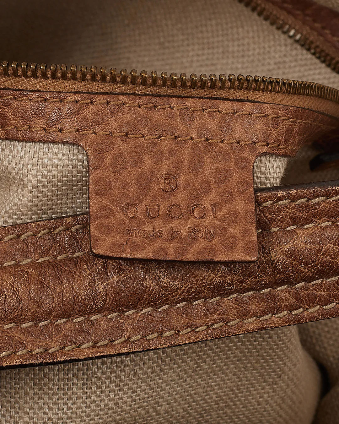 Gucci Beige Raffia & Croc Leather Secret Hobo Bag