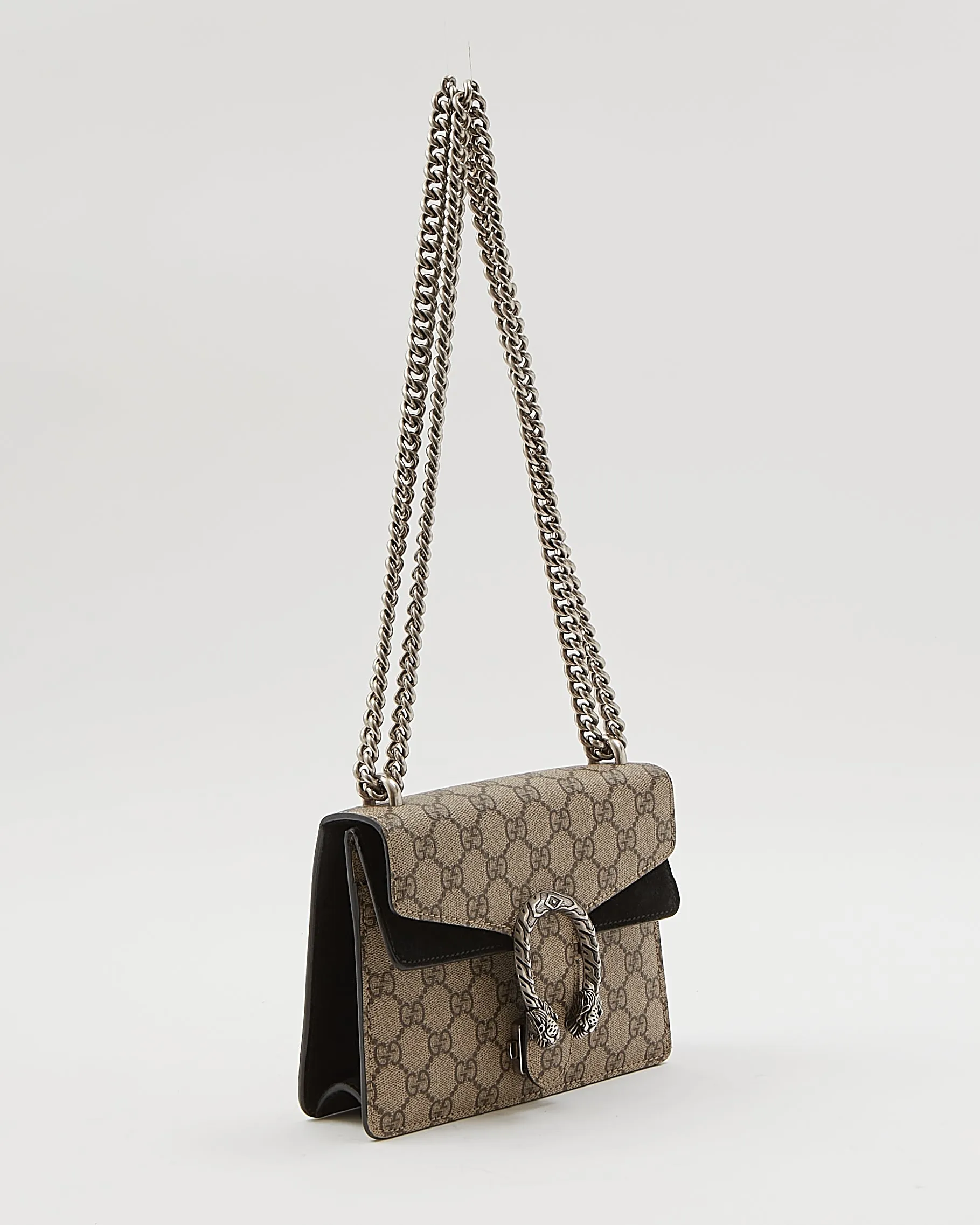 Gucci Beige/Black GG Supreme Mini Dionysus Chain Bag