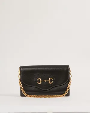 Gucci Black Leather 1955 Horsebit Small Crossbody Bag