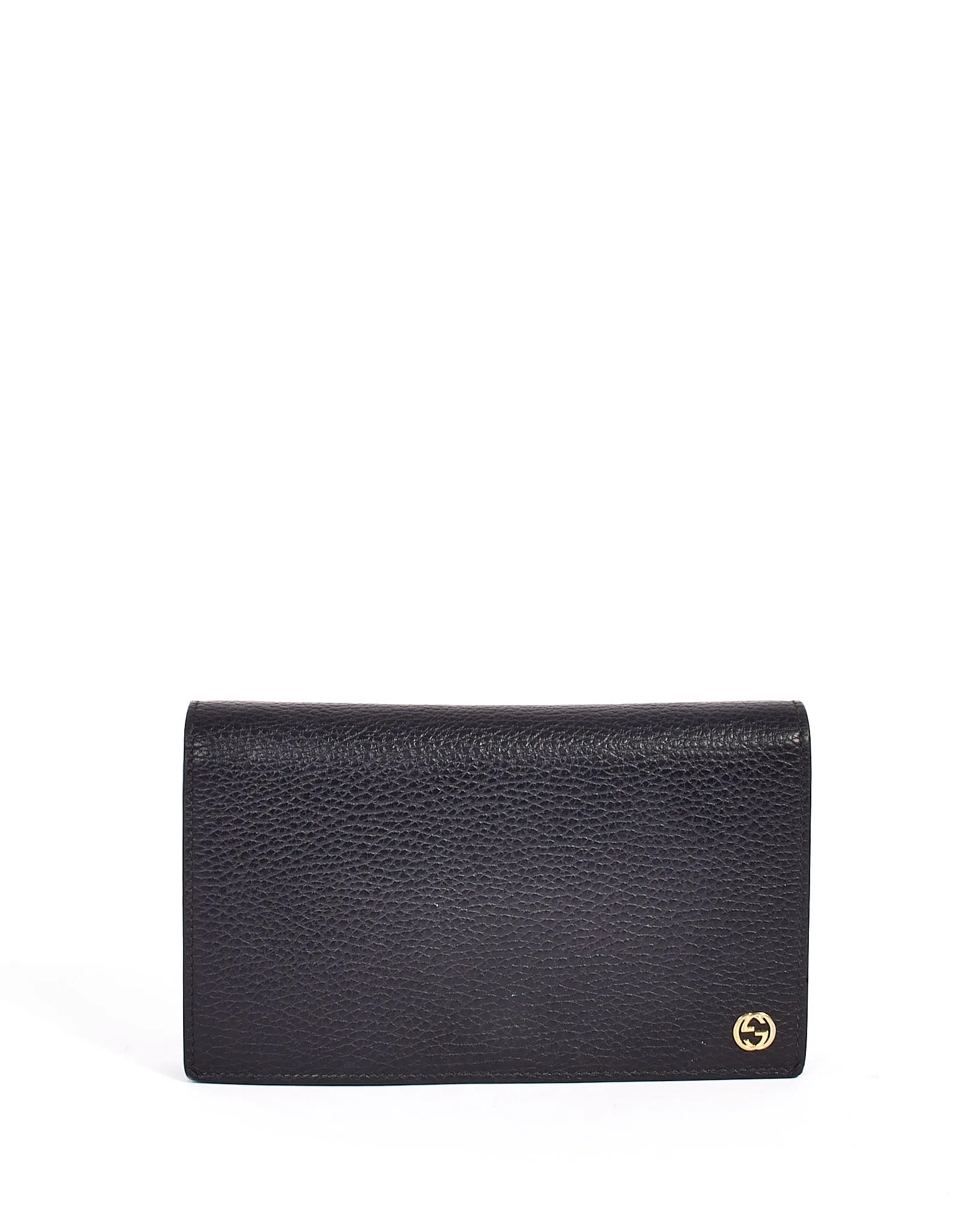 Gucci Black Leather Betty Wallet on Chain