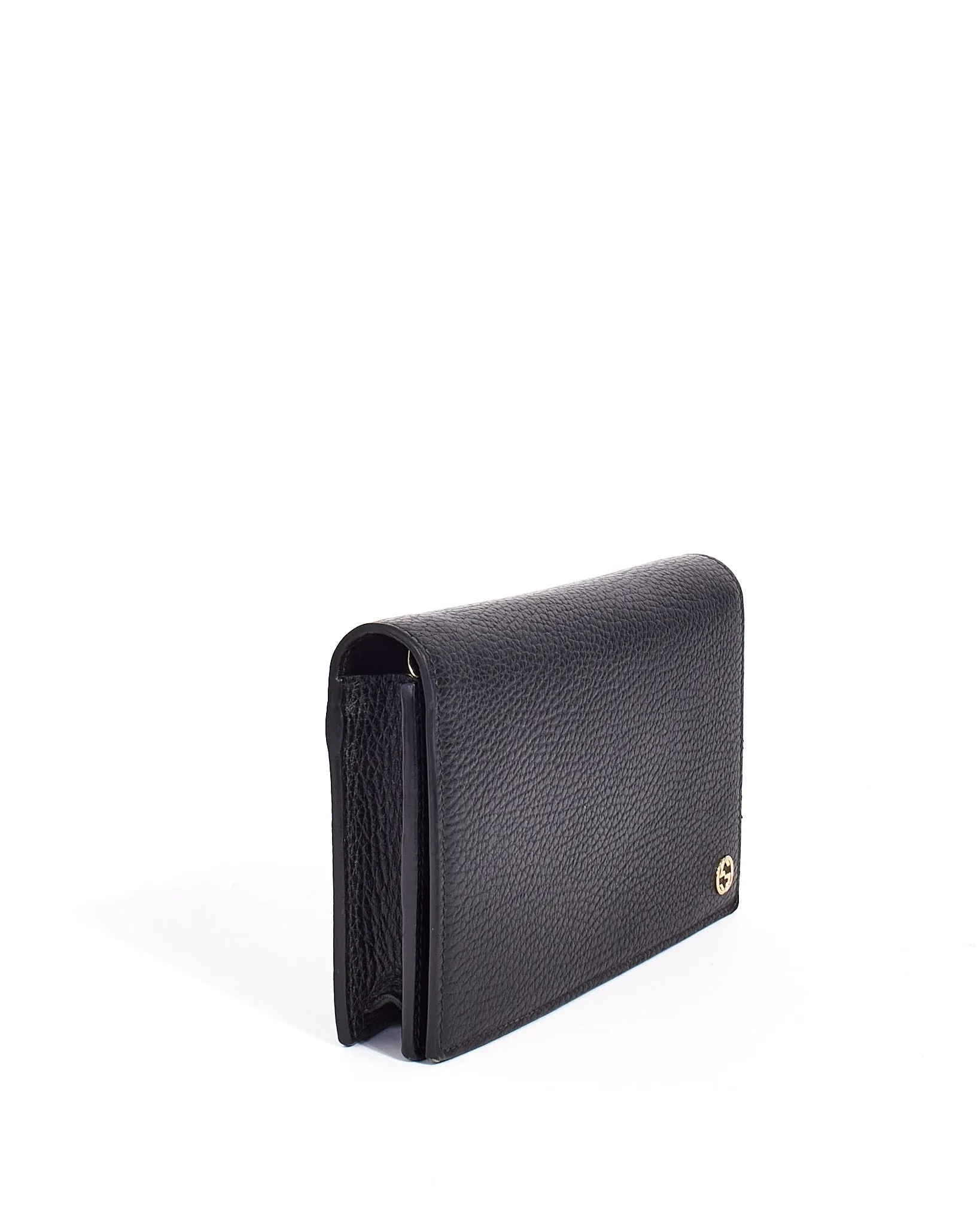 Gucci Black Leather Betty Wallet on Chain