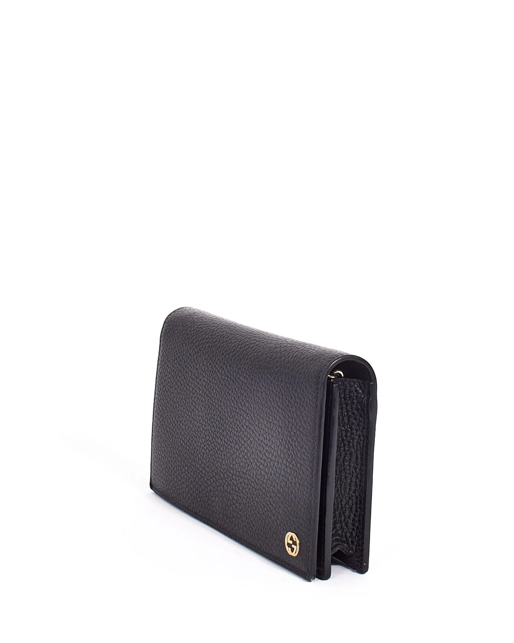 Gucci Black Leather Betty Wallet on Chain