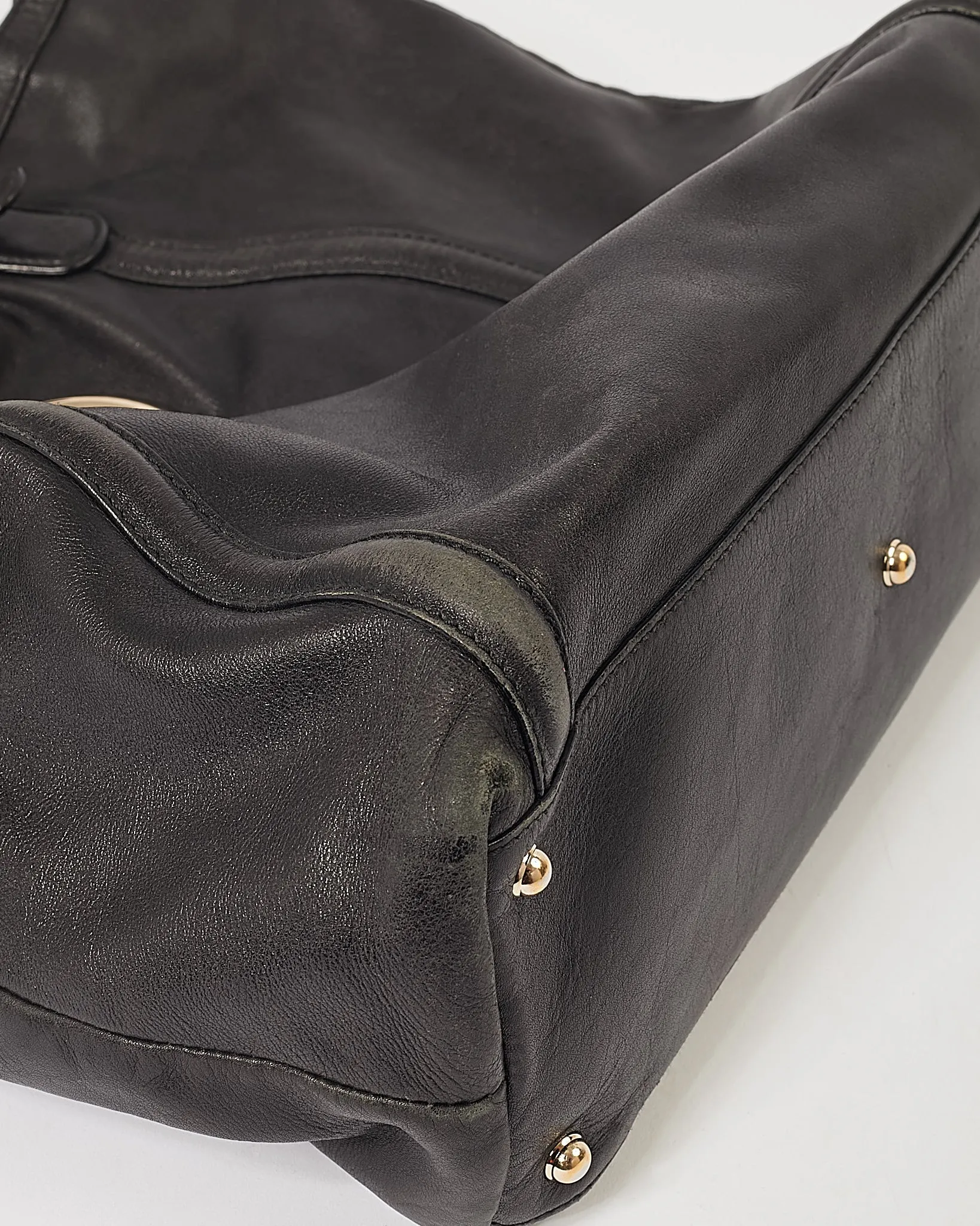 Gucci Black Leather GG Large Tote Bag