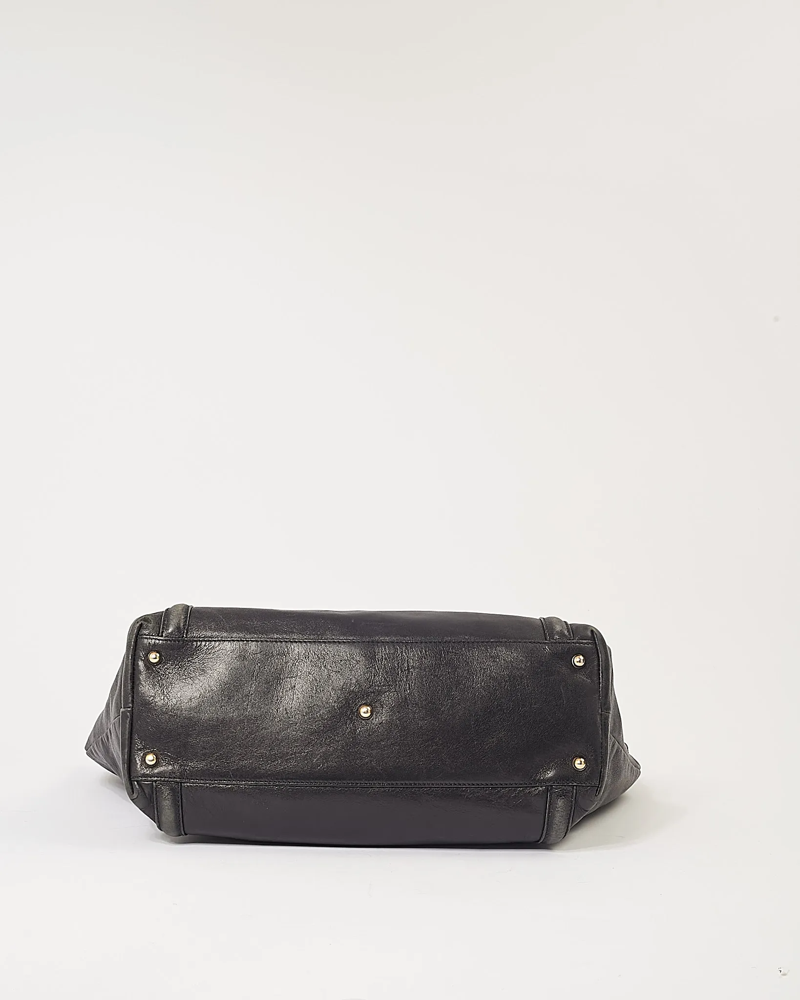 Gucci Black Leather GG Large Tote Bag