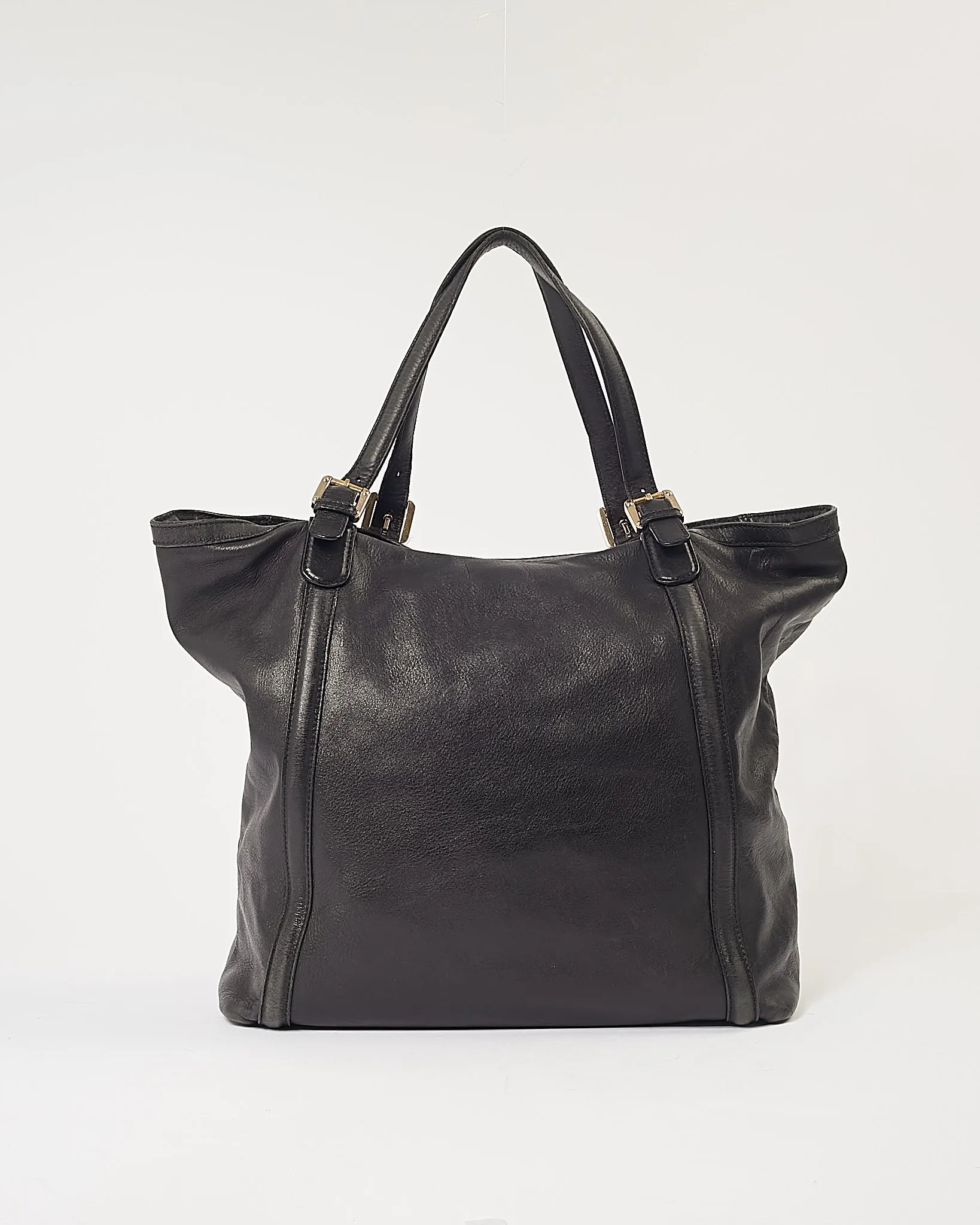 Gucci Black Leather GG Large Tote Bag