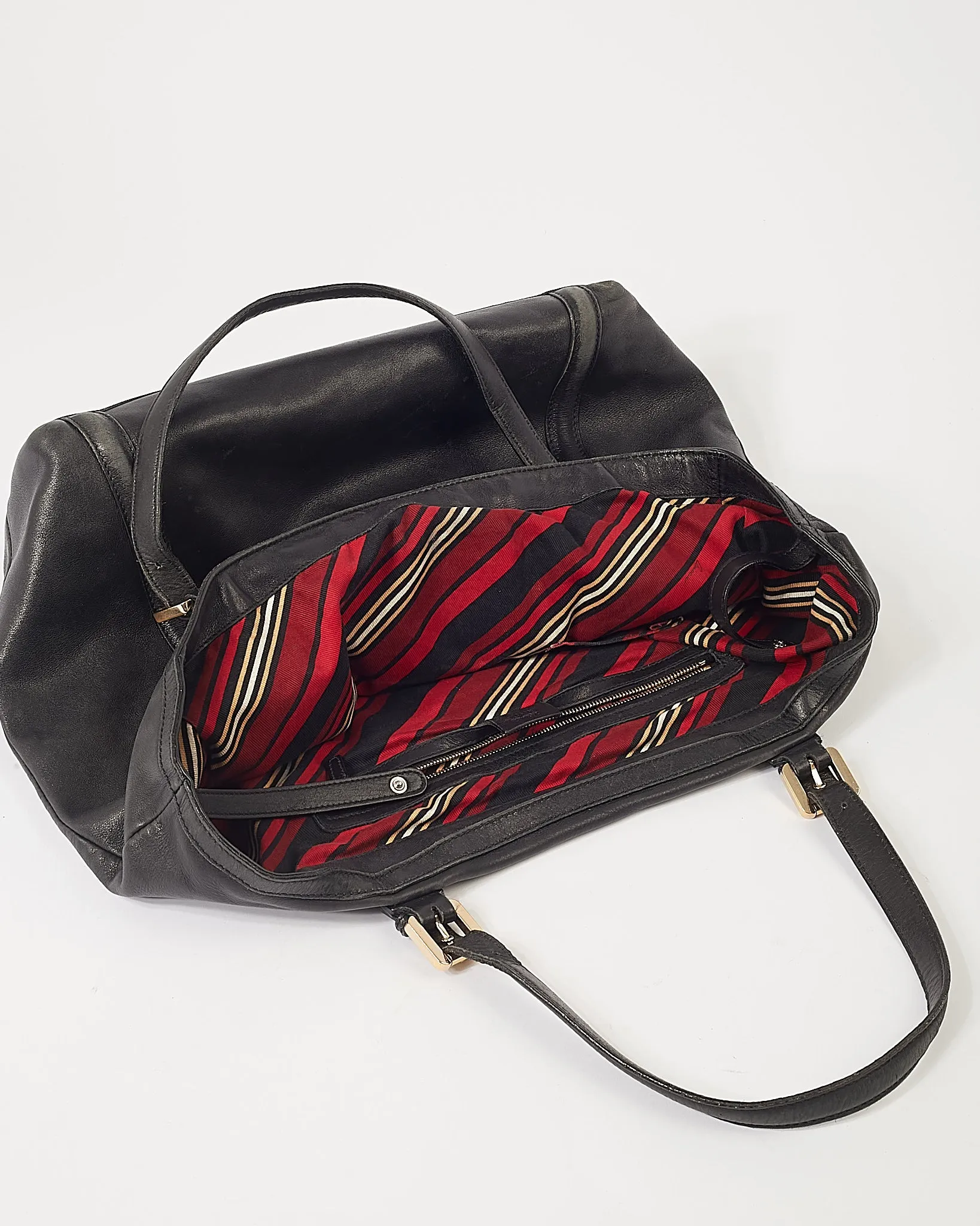 Gucci Black Leather GG Large Tote Bag
