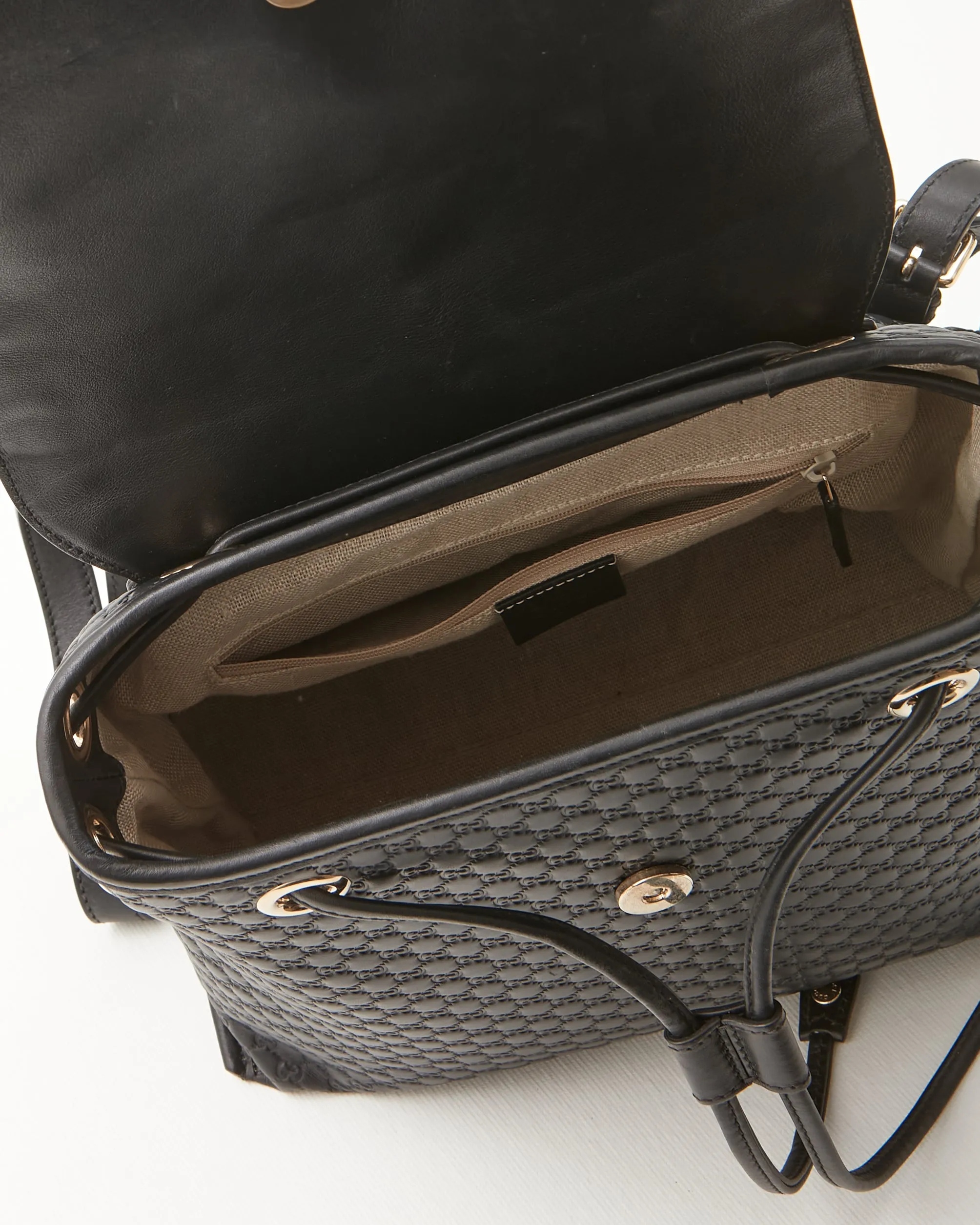 Gucci Black Micro Guccissima Leather Rucksack Backpack