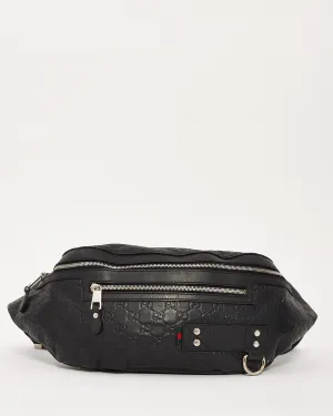 Gucci Black Signature G Embossed Leather Shimaline Shelly Bum Bag
