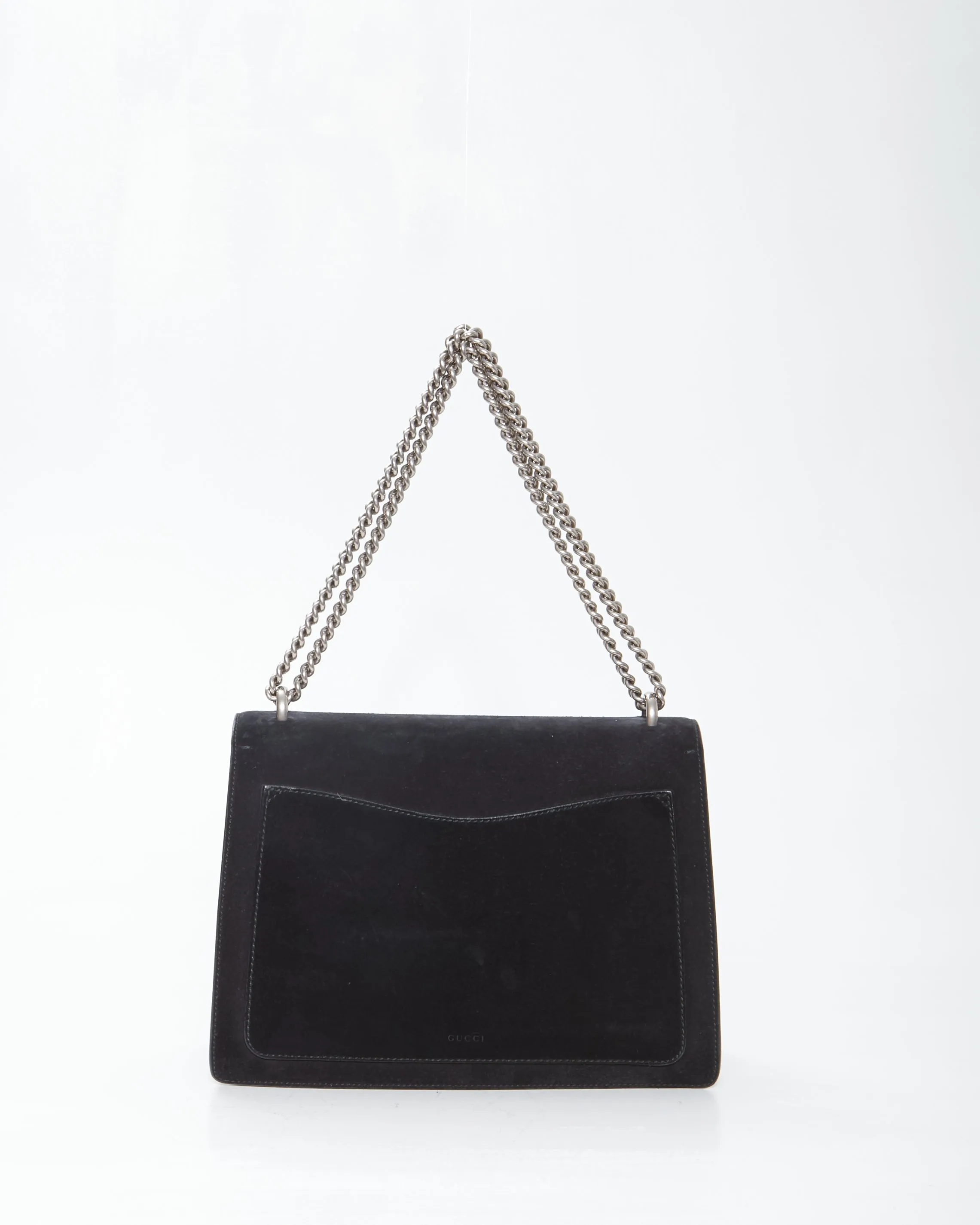 Gucci Black Suede Medium Dionysus Chain Shoulder Bag