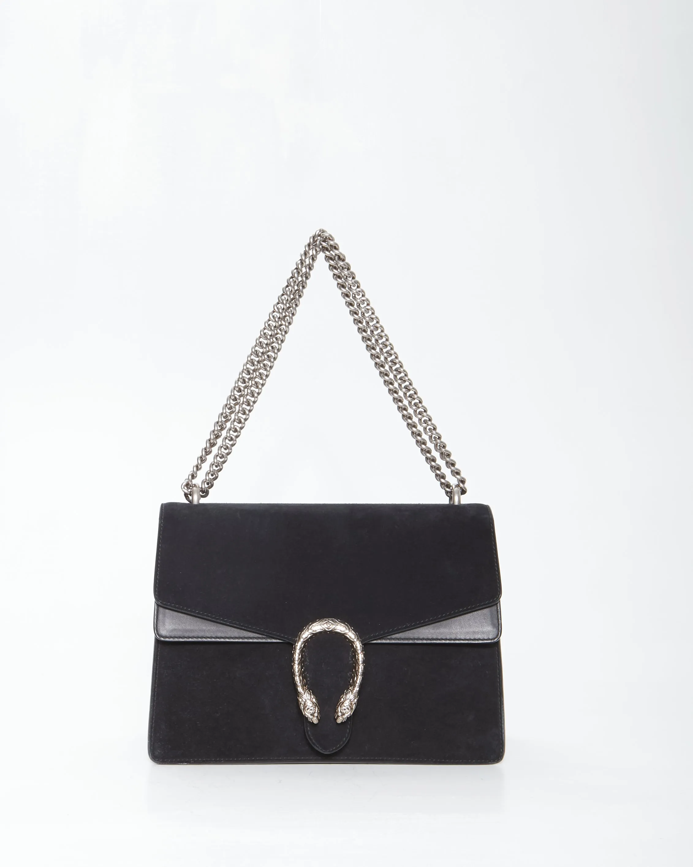 Gucci Black Suede Medium Dionysus Chain Shoulder Bag