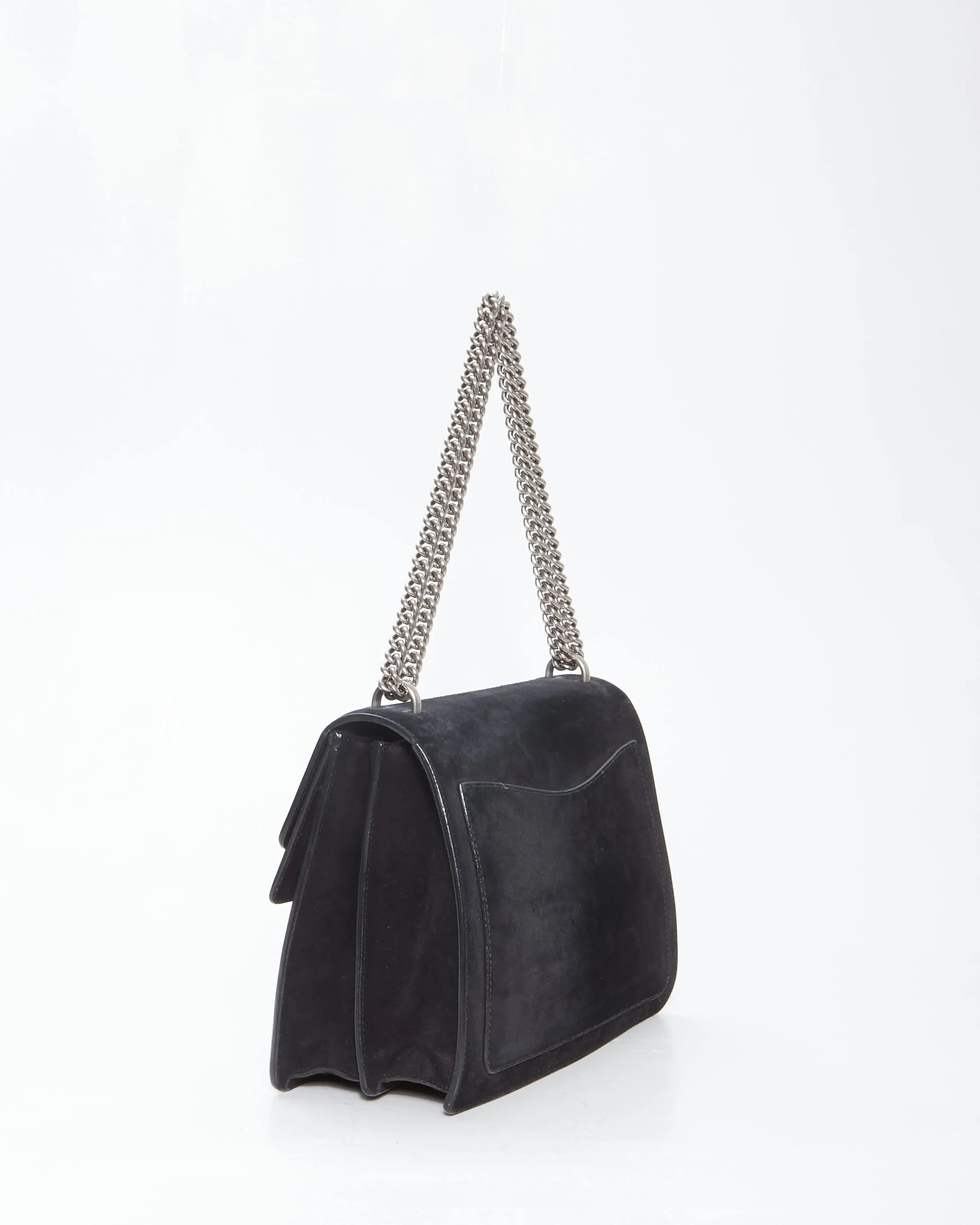 Gucci Black Suede Medium Dionysus Chain Shoulder Bag