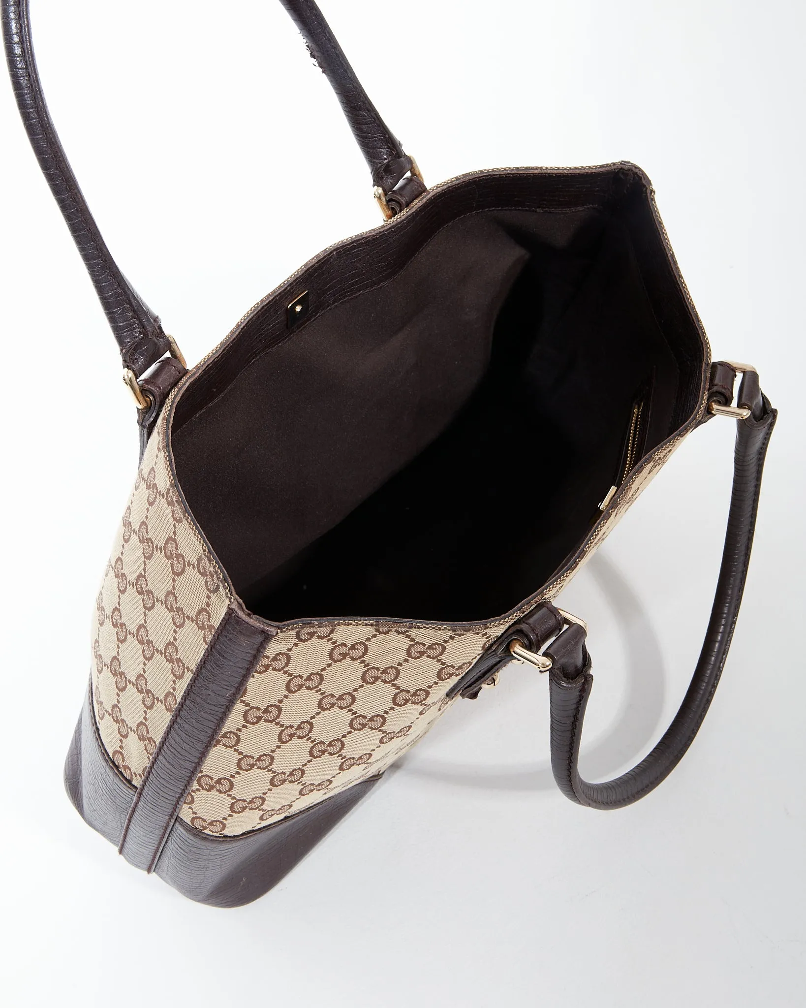 Gucci Brown GG Canvas Horsebit Détail Tote Bag