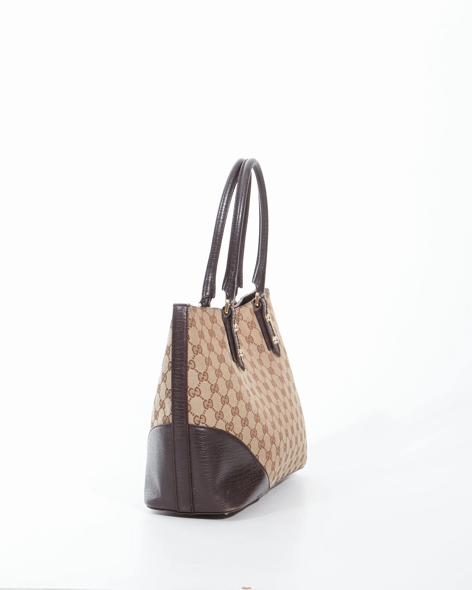 Gucci Brown GG Canvas Horsebit Détail Tote Bag