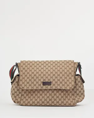 Gucci Brown GG Canvas Print Diaper Bag