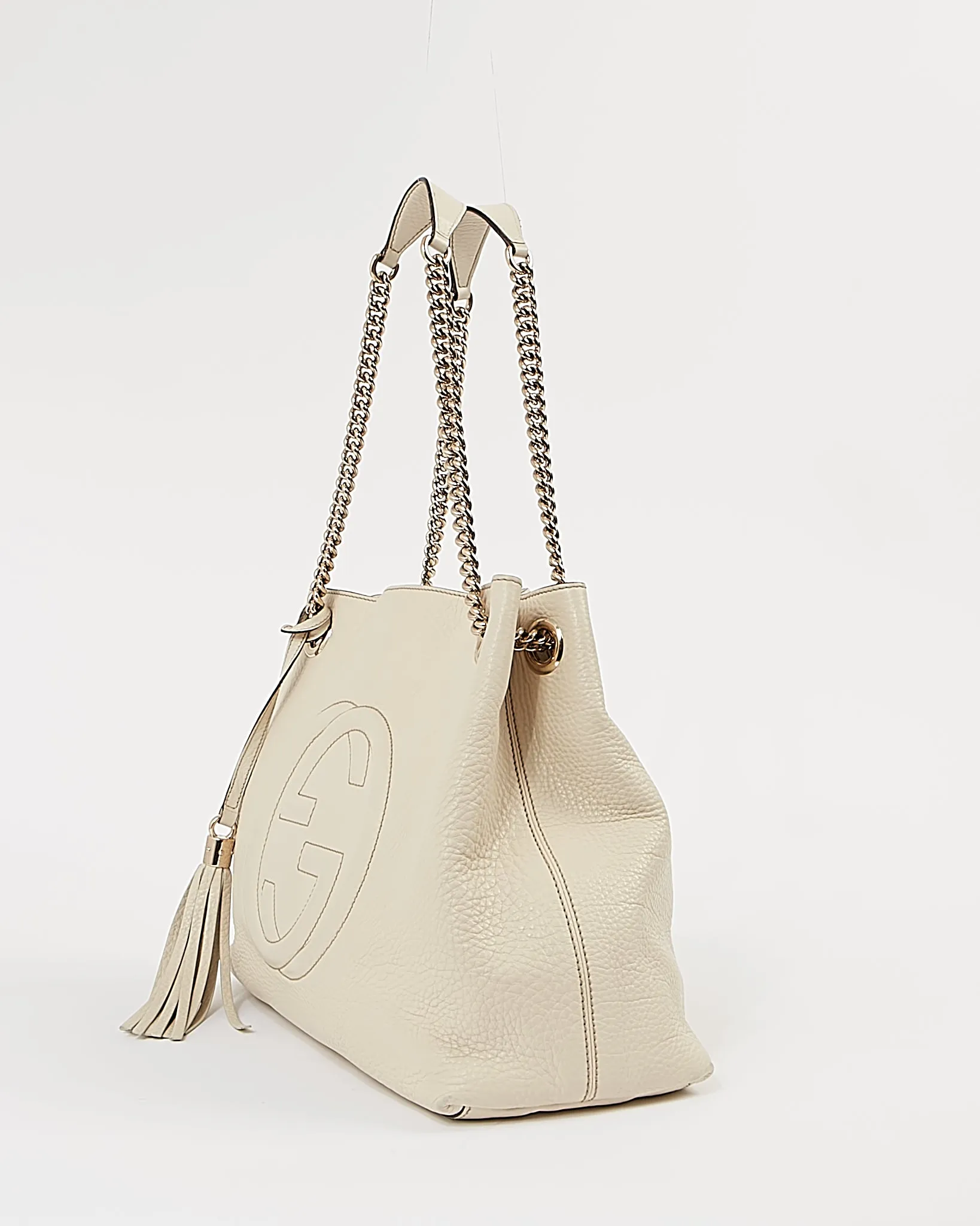 Gucci Cream Leather Soho Chain Shoulder Medium Bag