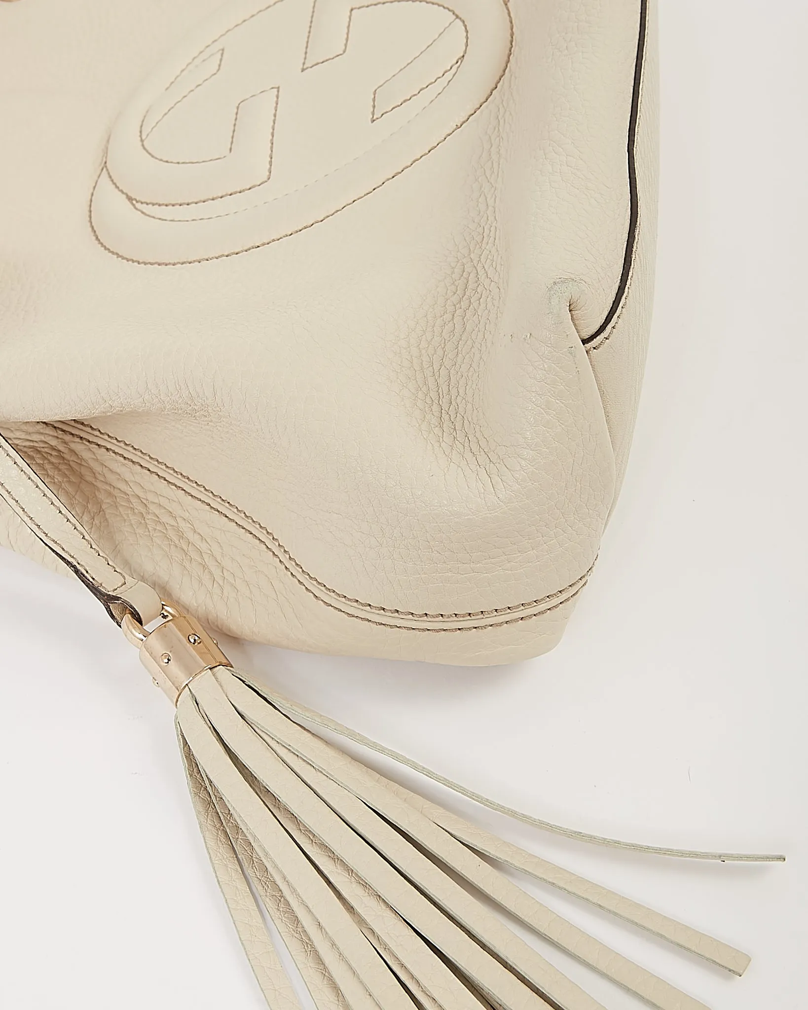 Gucci Cream Leather Soho Chain Shoulder Medium Bag