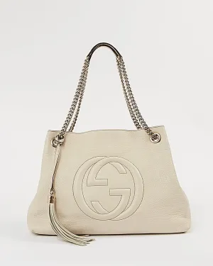 Gucci Cream Leather Soho Chain Shoulder Medium Bag