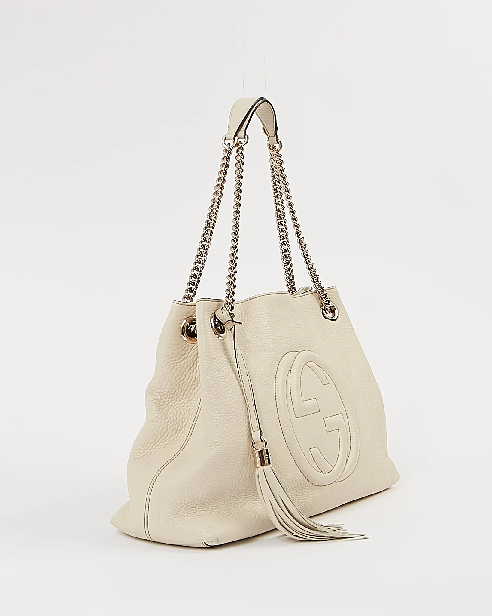 Gucci Cream Leather Soho Chain Shoulder Medium Bag