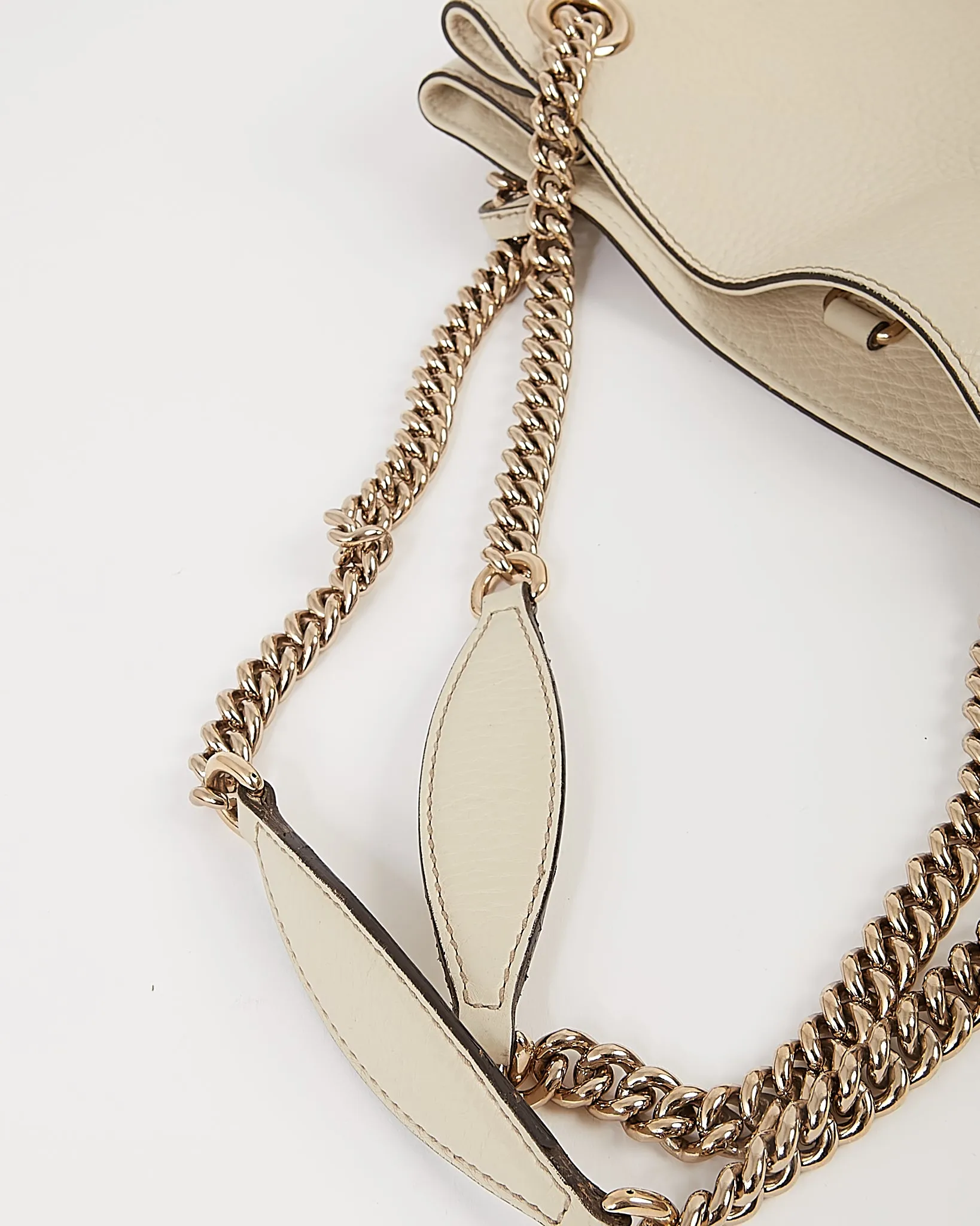 Gucci Cream Leather Soho Chain Shoulder Medium Bag