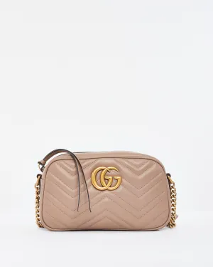 Gucci Dusty Pink Matlassée Leather Small Marmont Camera Bag