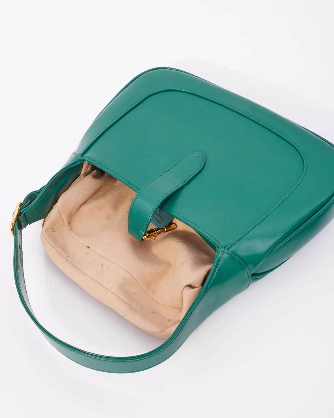 Gucci Emerald Green Leather Jackie 1961 Small Shoulder Bag