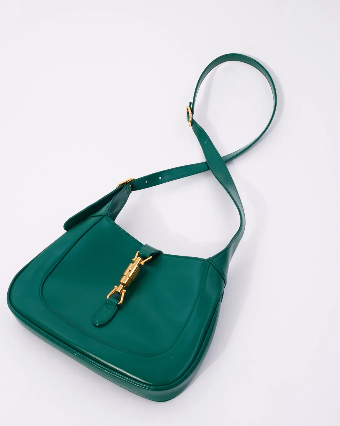 Gucci Emerald Green Leather Jackie 1961 Small Shoulder Bag