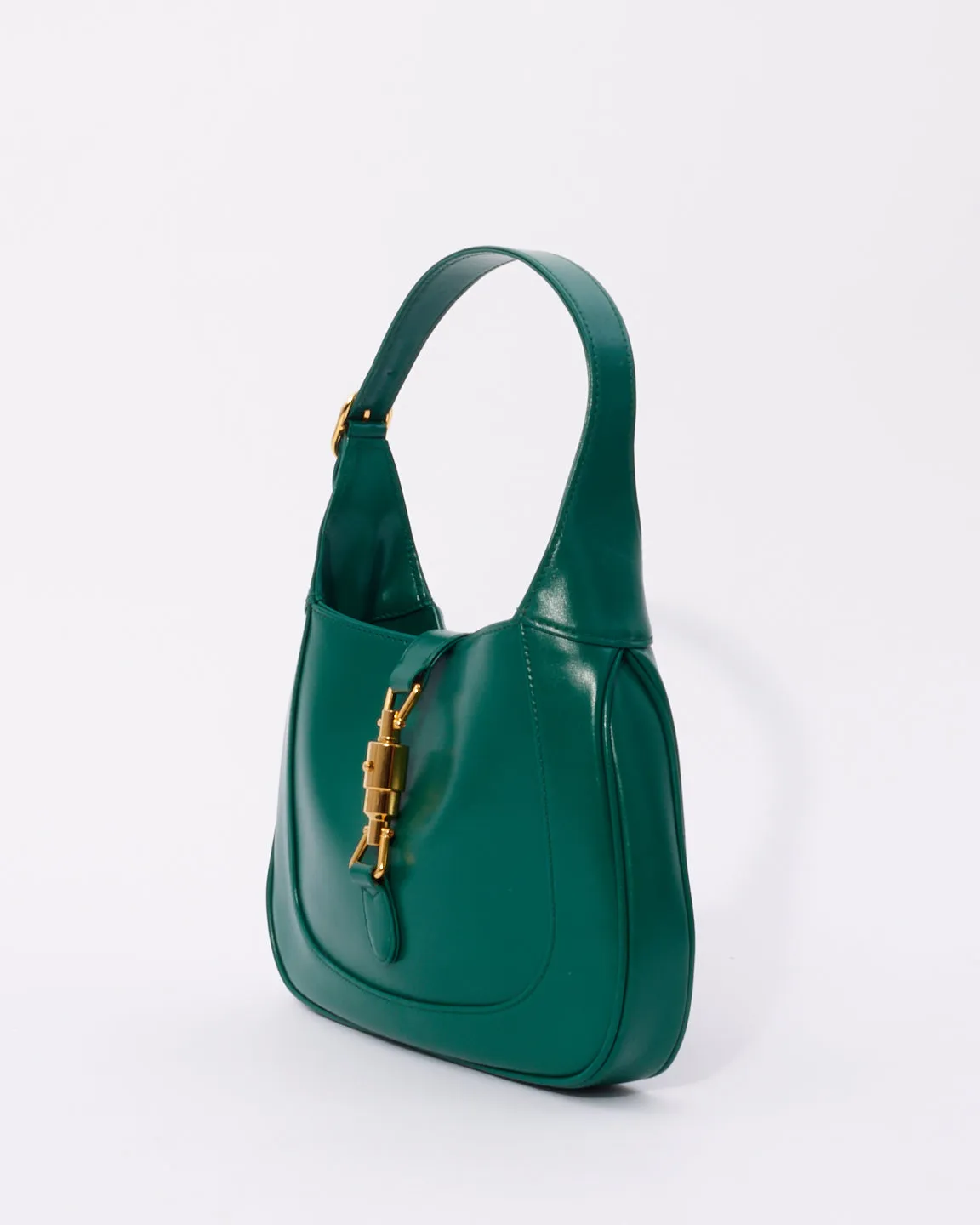 Gucci Emerald Green Leather Jackie 1961 Small Shoulder Bag