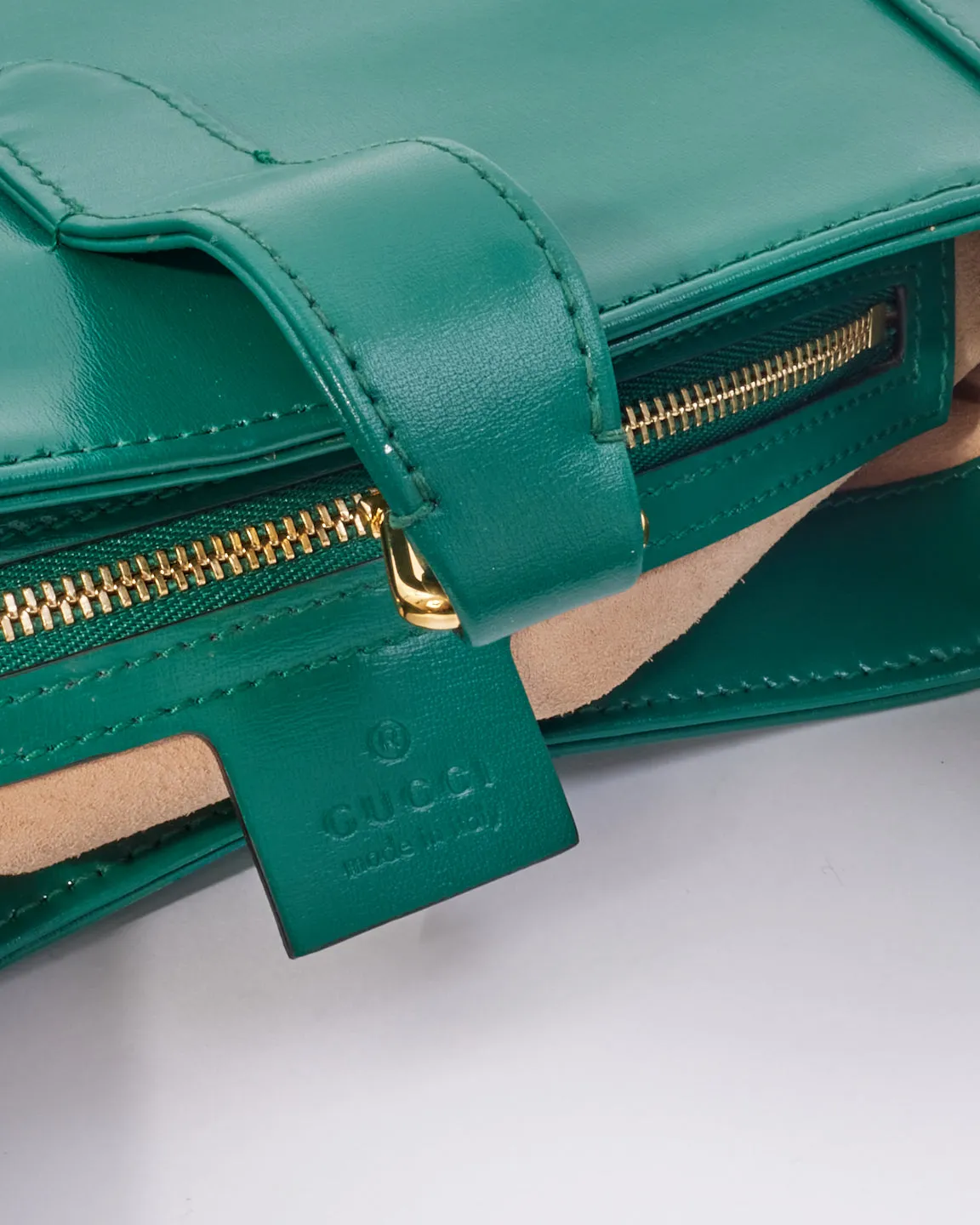 Gucci Emerald Green Leather Jackie 1961 Small Shoulder Bag