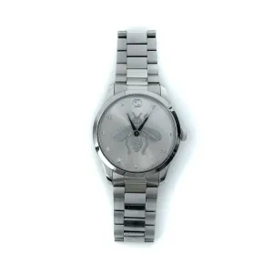 Gucci G-Timeless YA1264126 Iconic Stainless Steel Silver Bee 38mm Unisex Watch