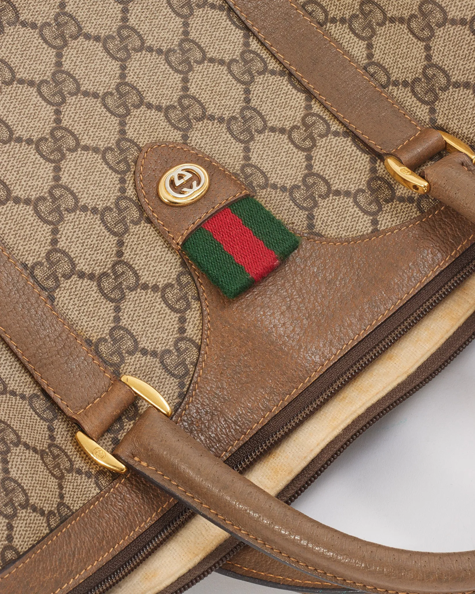 Gucci GG Canvas Print Vintage Boston Bag