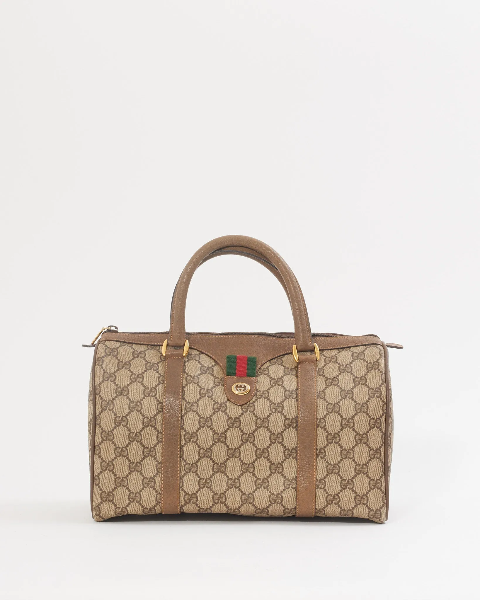 Gucci GG Canvas Print Vintage Boston Bag