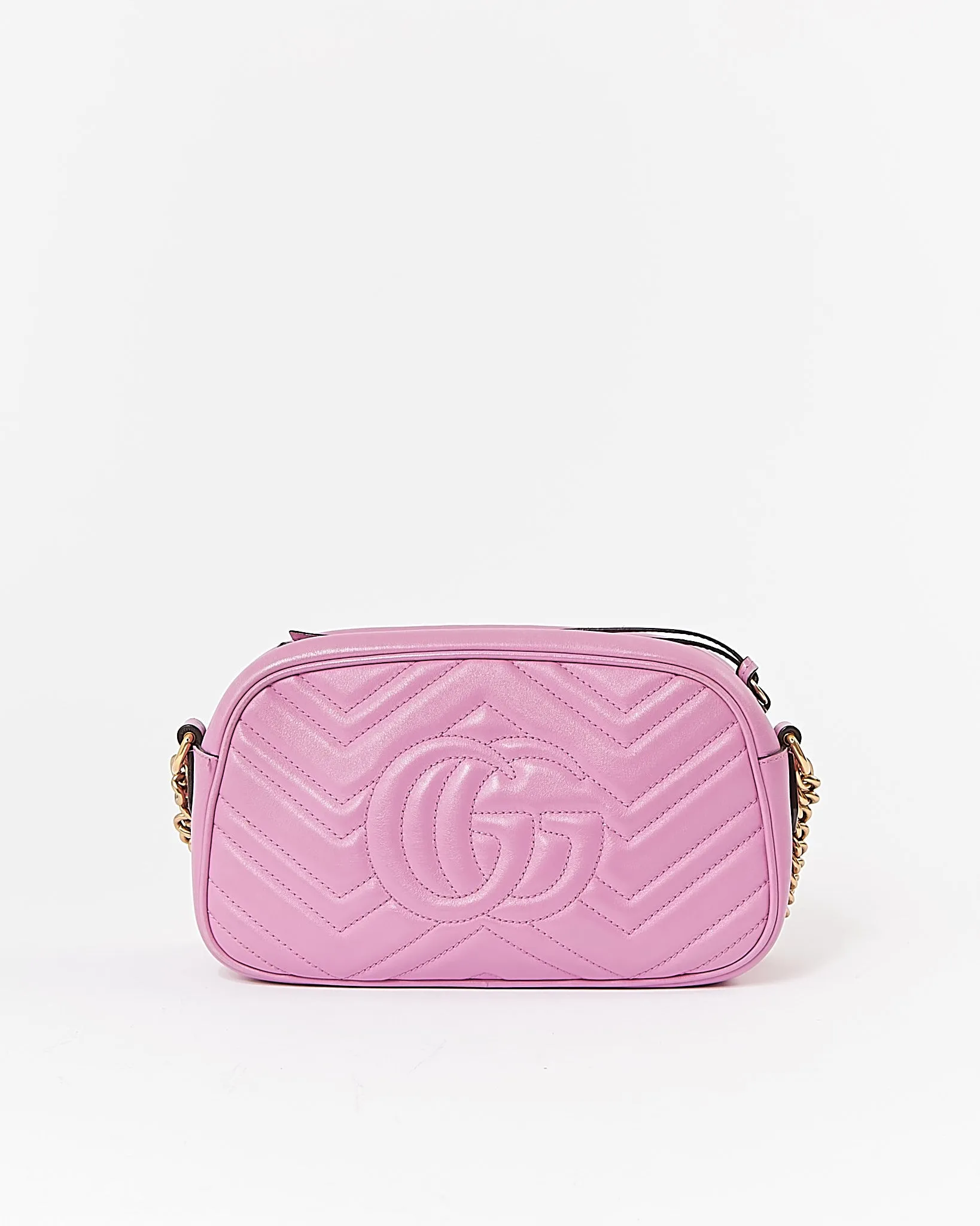 Gucci Purple Small Matelasse GG Marmont Chevron Camera Bag
