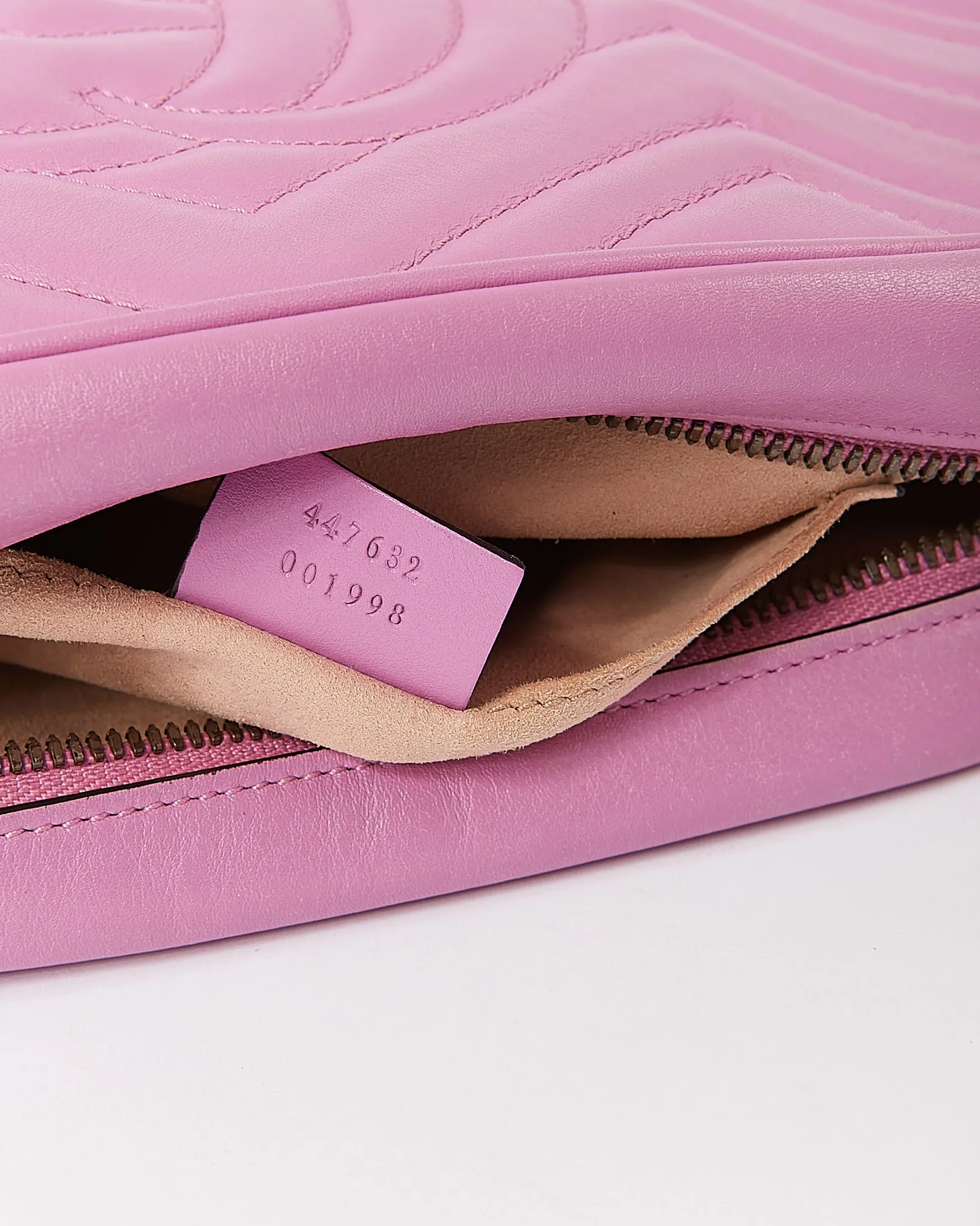 Gucci Purple Small Matelasse GG Marmont Chevron Camera Bag