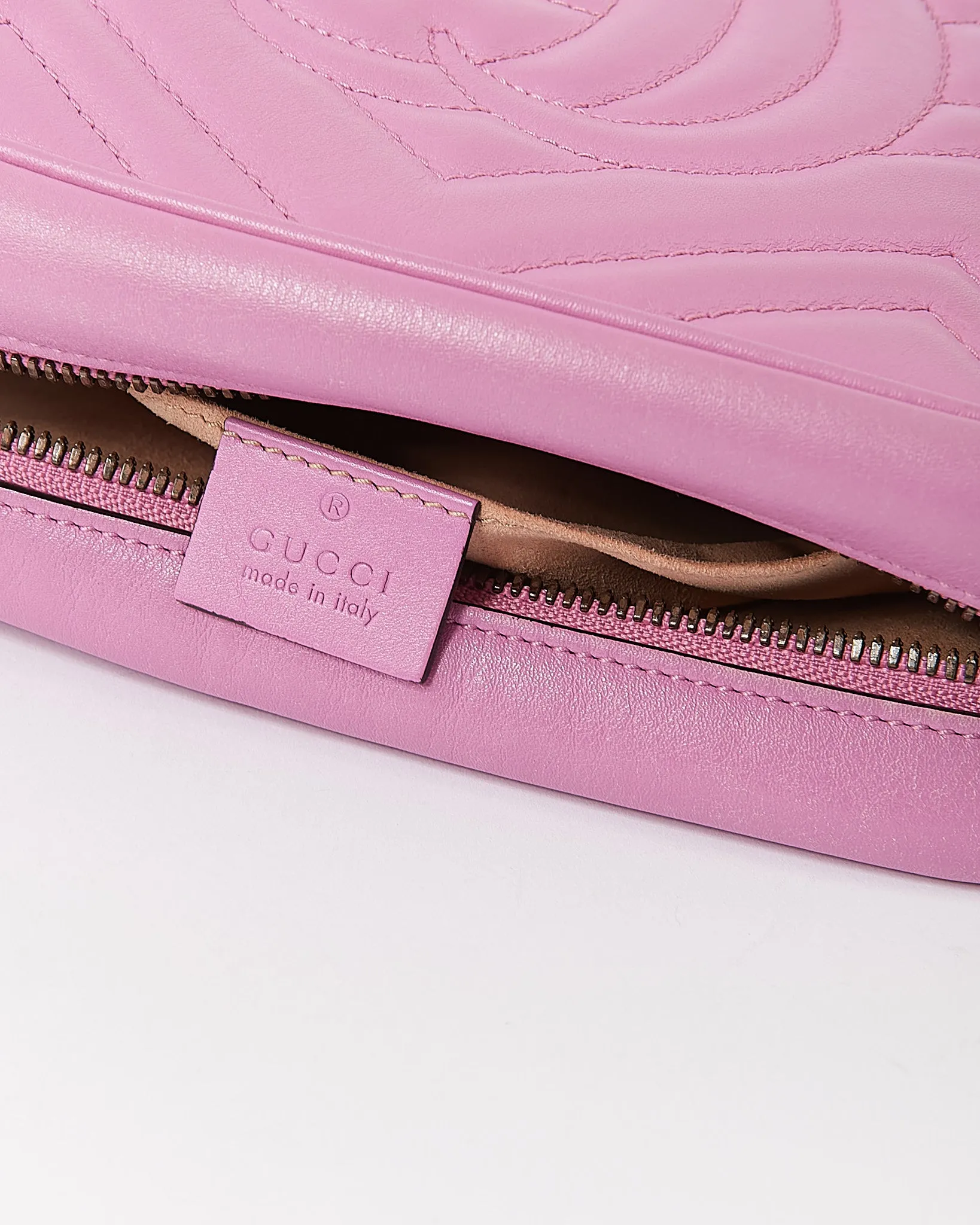 Gucci Purple Small Matelasse GG Marmont Chevron Camera Bag