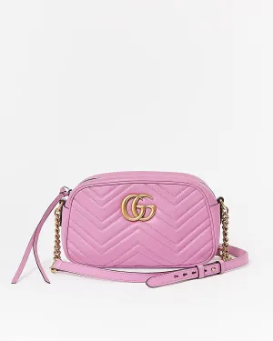 Gucci Purple Small Matelasse GG Marmont Chevron Camera Bag