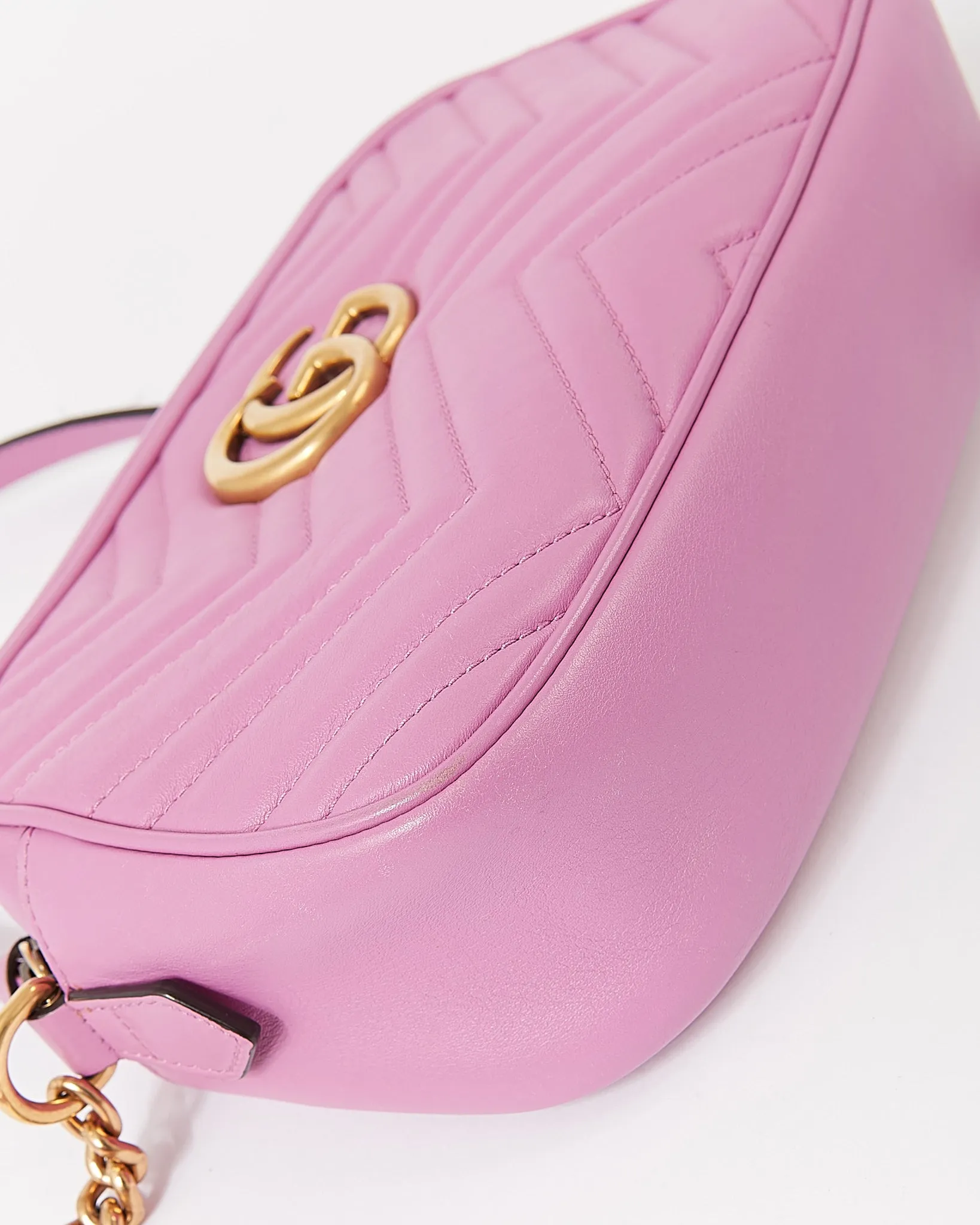 Gucci Purple Small Matelasse GG Marmont Chevron Camera Bag