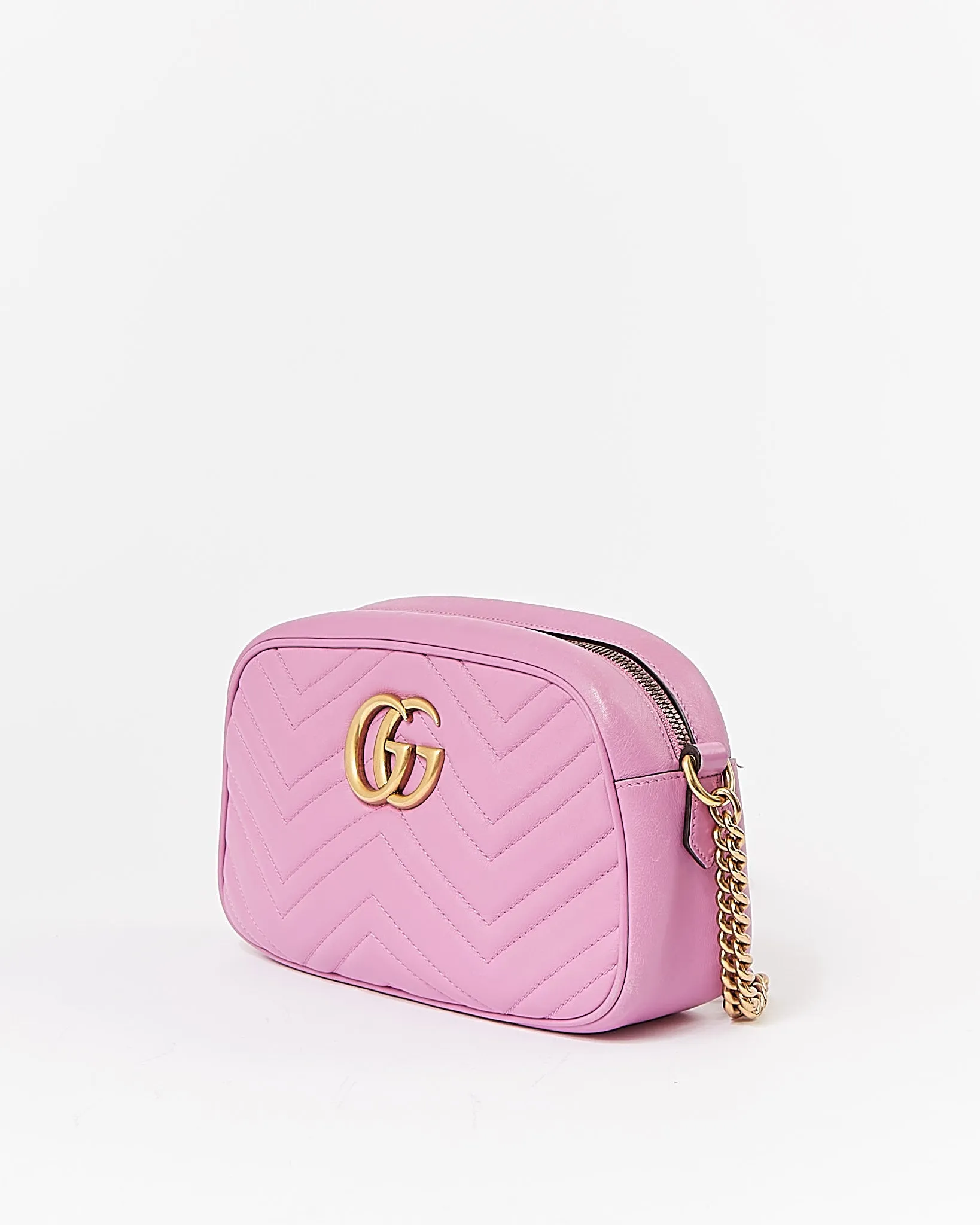 Gucci Purple Small Matelasse GG Marmont Chevron Camera Bag