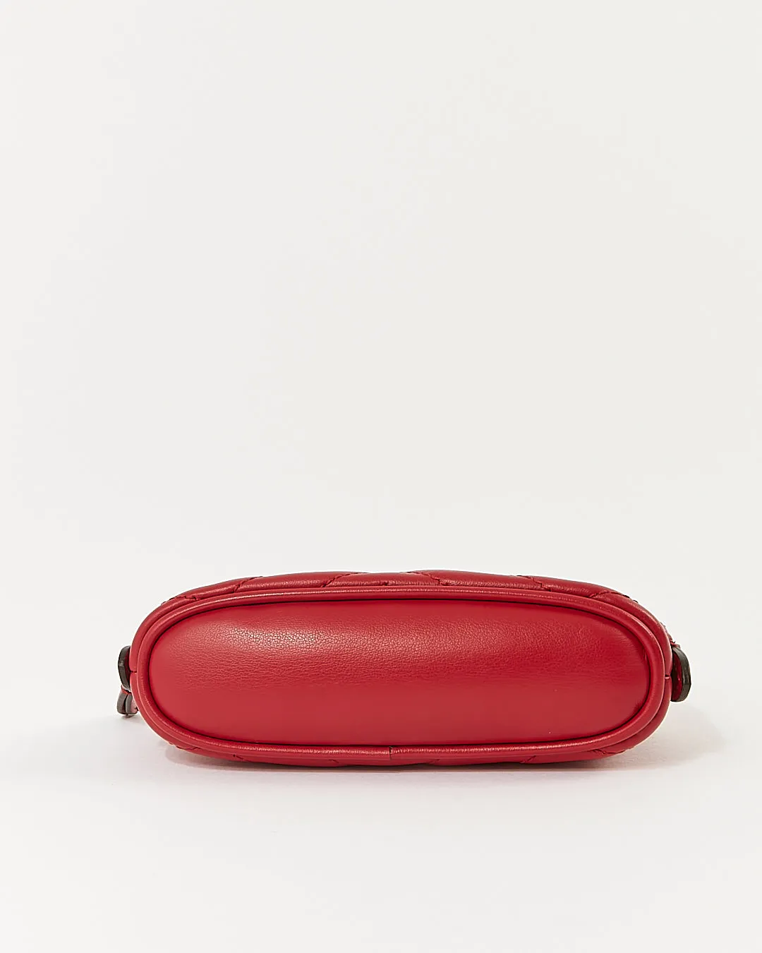 Gucci Red Leather Matelasse GG Marmont Chain Pouch