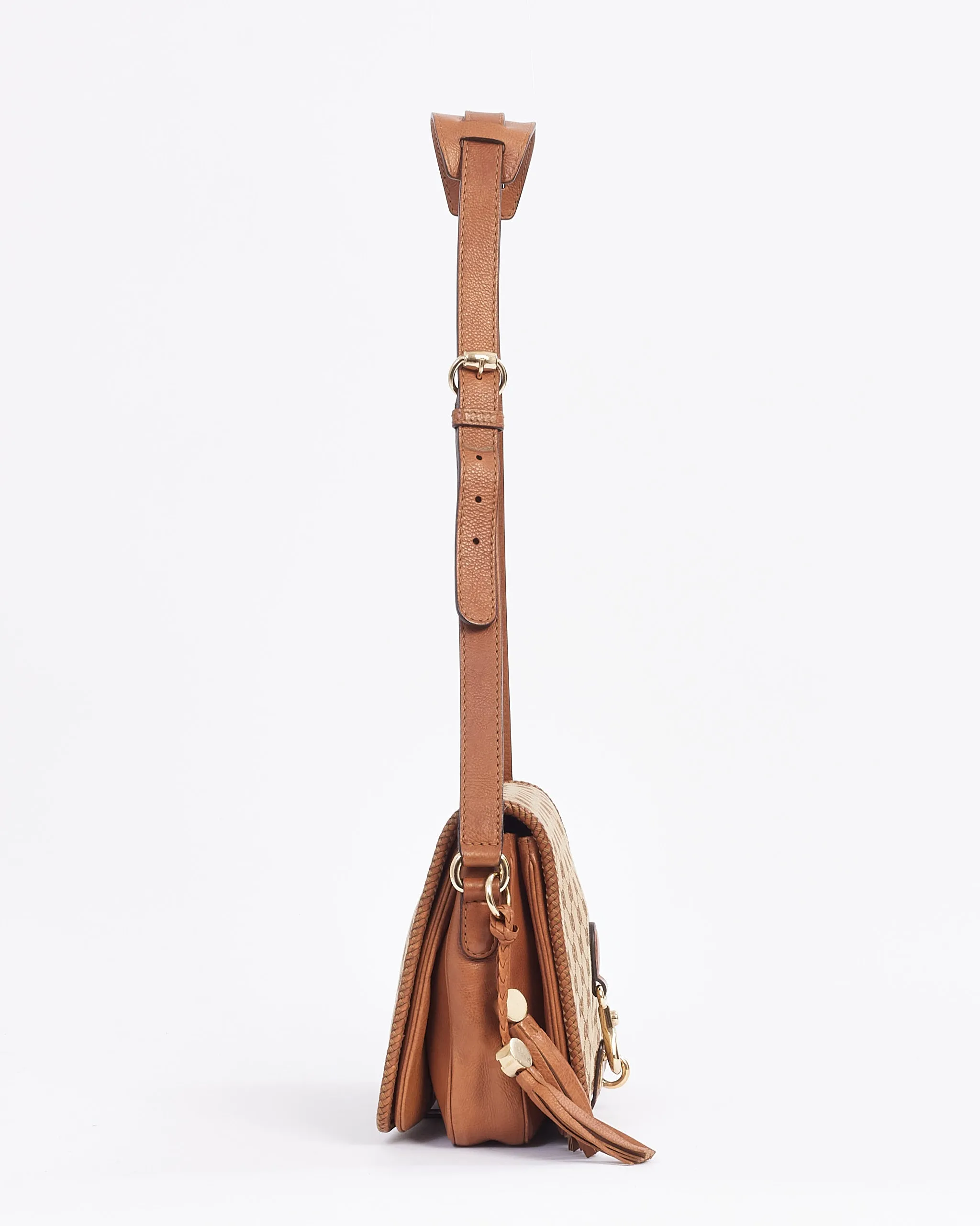 Gucci Tan GG Monogram Canvas Marrakech Messenger Bag