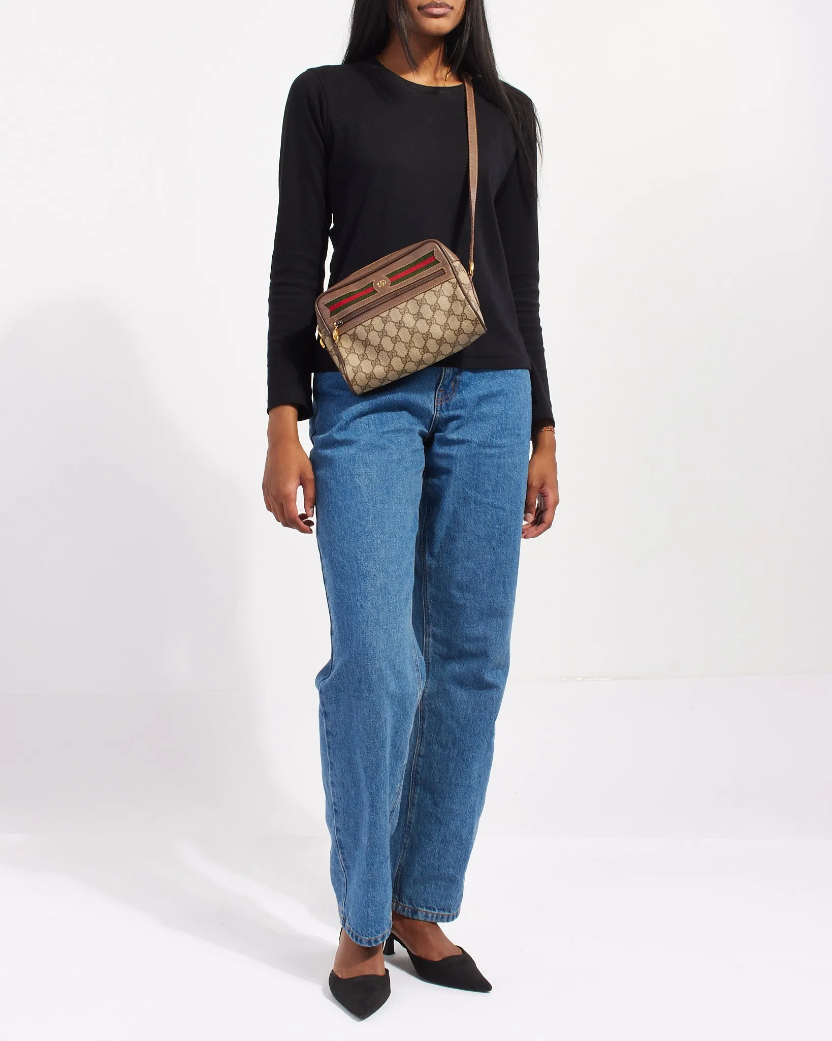 Gucci Vintage GG Supreme Plus Ophidia Crossbody Bag
