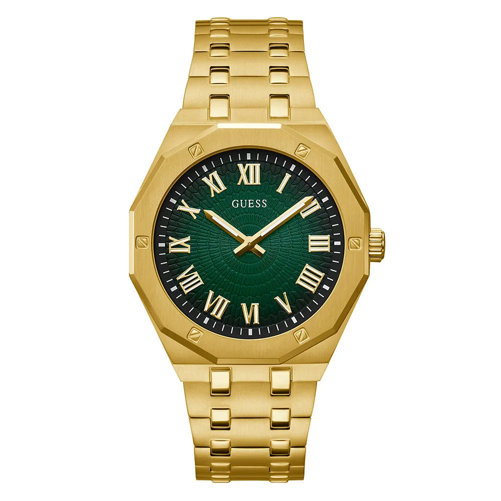 Guess Men's Watch Gold Tone Case Quartz