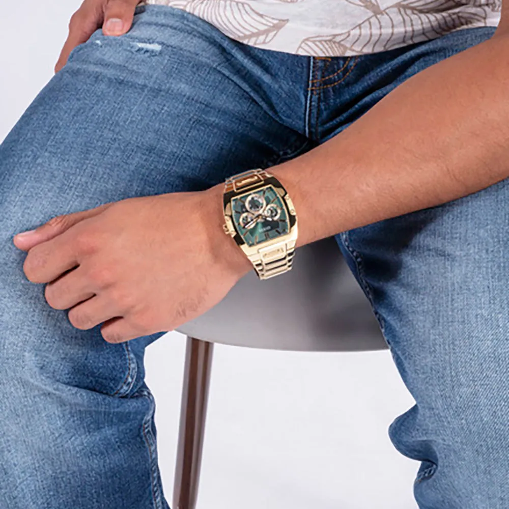 Guess Men's Watch Gold Tone Case Quartz