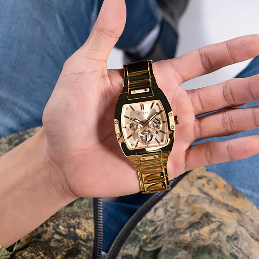 Guess Men's Watch Gold Tone Case Quartz