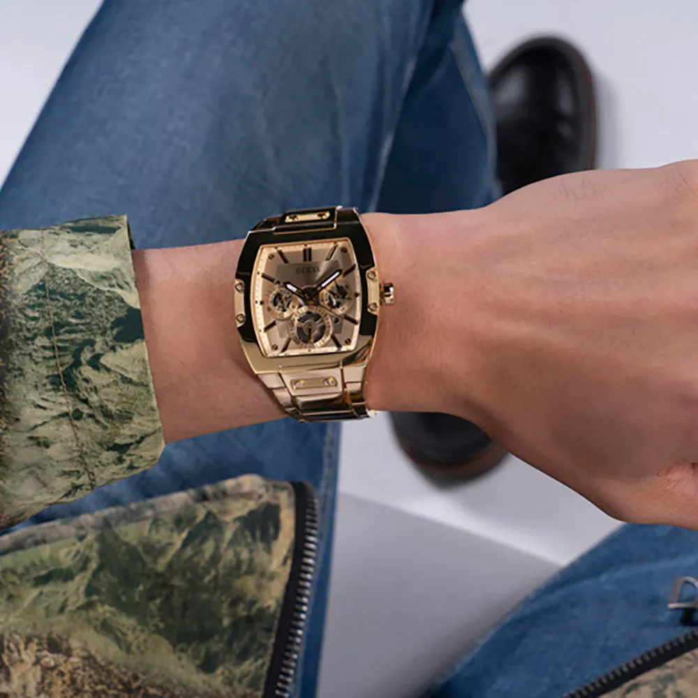 Guess Men's Watch Gold Tone Case Quartz