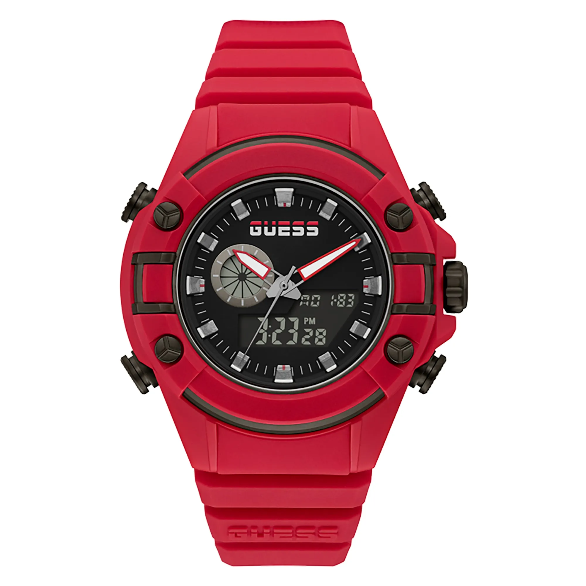 Guess Men's Watch Red Tone Case Quartz