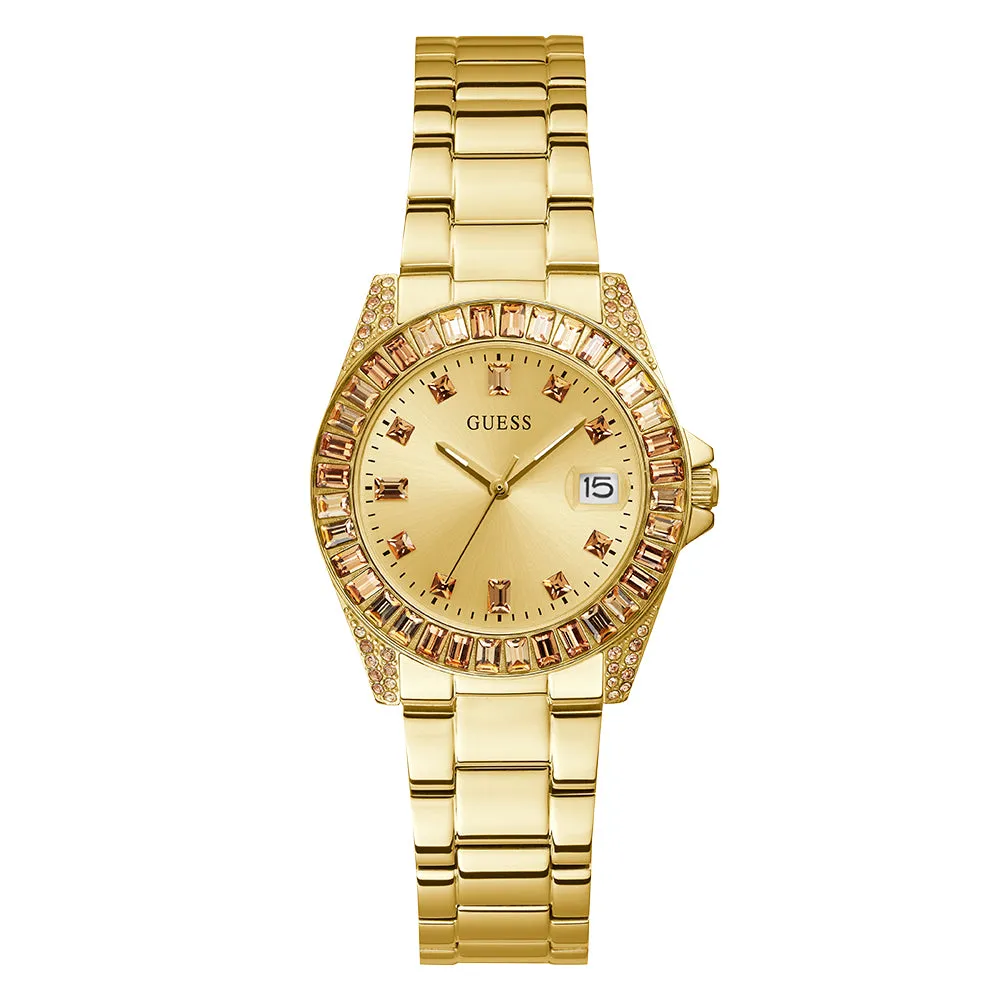 Guess Women's Watch Gold Tone Case Quartz